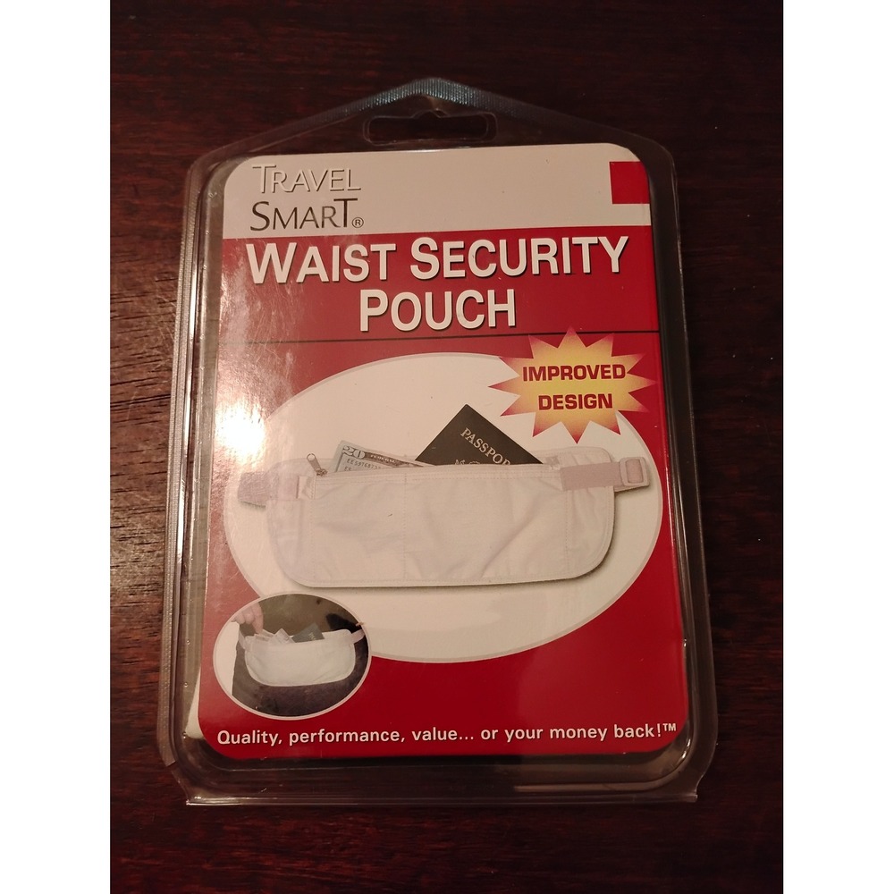 Travel Smart Waist Security Pouch Money Belt Passport Holder White TSM-14WP NIP